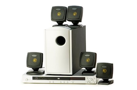 simsearch:400-04087054,k - DVD player and speakers isolated on white Photographie de stock - Aubaine LD & Abonnement, Code: 400-04419089