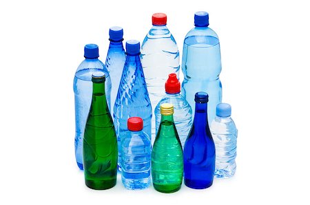 simsearch:400-06796544,k - Bottles of water isolated on the white Stock Photo - Budget Royalty-Free & Subscription, Code: 400-04419095