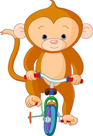 Monkey  on Bicycle in circus Foto de stock - Super Valor sin royalties y Suscripción, Código: 400-04419108