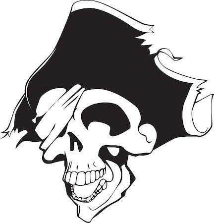 pirate dead - Skull white background Stock Photo - Budget Royalty-Free & Subscription, Code: 400-04419217