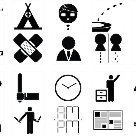 sign system icon set black and white Stock Photo - Budget Royalty-Free & Subscription, Code: 400-04419323