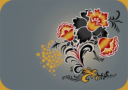 simsearch:400-04852864,k - Illustration of decoration from abstract flowers. Vector illustration Stock Photo - Budget Royalty-Free & Subscription, Code: 400-04419353