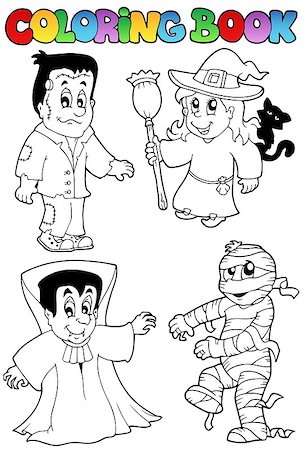 Coloring book Halloween topic 4 - vector illustration. Stock Photo - Budget Royalty-Free & Subscription, Code: 400-04419369