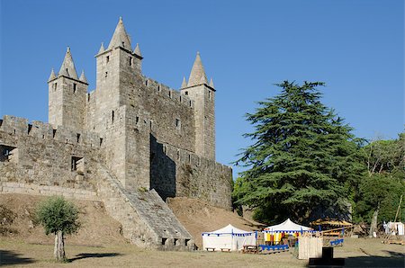Medieval camp in front of Santa Maria da Feira castle, north of Portugal. Stock Photo - Budget Royalty-Free & Subscription, Code: 400-04419443