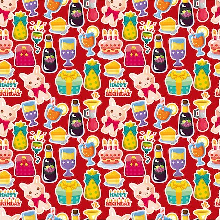 seamless birthday pattern Stock Photo - Budget Royalty-Free & Subscription, Code: 400-04419699