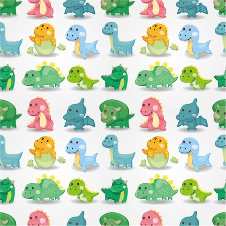 seamless dinosaur pattern Stock Photo - Budget Royalty-Free & Subscription, Code: 400-04419700