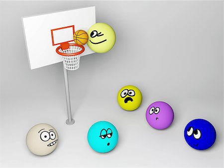 simsearch:400-04419872,k - 3d render of basketball match with funny people. Stock Photo - Budget Royalty-Free & Subscription, Code: 400-04419874