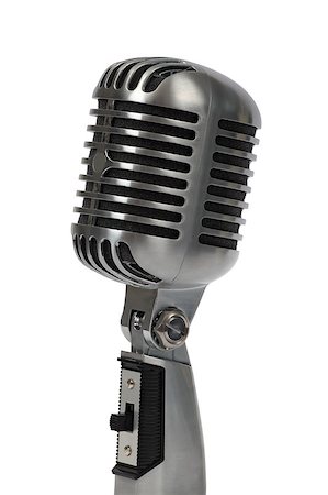 simsearch:614-06312092,k - Retro studio microphone isolated on white background.  Clipping path included. Foto de stock - Super Valor sin royalties y Suscripción, Código: 400-04410109