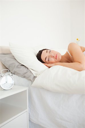 simsearch:400-04410507,k - Portrait of a beautiful woman sleeping in her bedroom Stock Photo - Budget Royalty-Free & Subscription, Code: 400-04410484