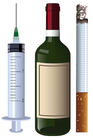 smoking prohibited sign symbol image - The  wine syringe cigarette. Illustration in vector format EPS Stock Photo - Budget Royalty-Free & Subscription, Code: 400-04411318
