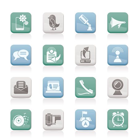 Mobile Phone and communication icons - vector icon set Stock Photo - Budget Royalty-Free & Subscription, Code: 400-04411339