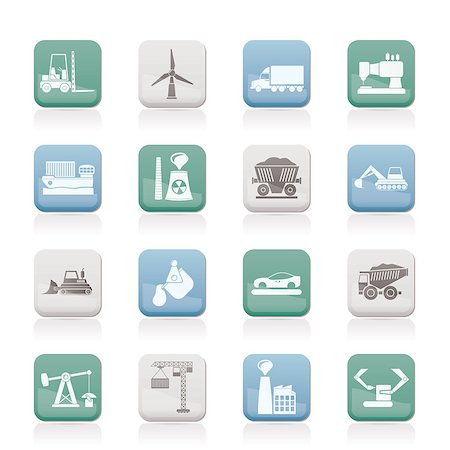 robotic arm - Business and industry icons - vector icon set Stock Photo - Budget Royalty-Free & Subscription, Code: 400-04411341