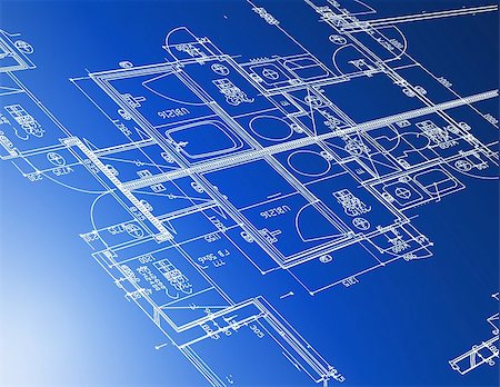 drawing draft paper - Sample of architectural blueprints over a blue background / Blueprint Stock Photo - Budget Royalty-Free & Subscription, Code: 400-04411674