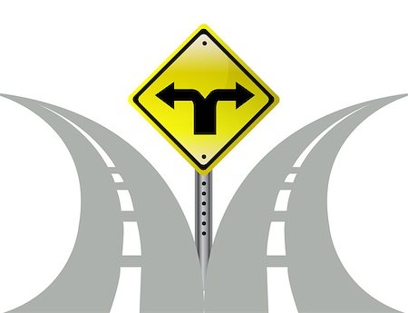 deciding which pathway illustration - Decision choice direction arrows road sign Stock Photo - Budget Royalty-Free & Subscription, Code: 400-04411706