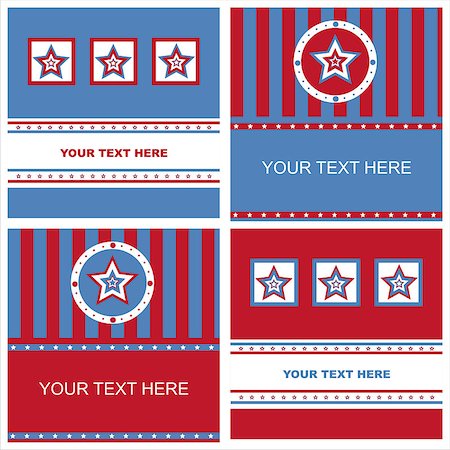 red colour background with white fireworks - set of 4 cute american colored stars frames Stock Photo - Budget Royalty-Free & Subscription, Code: 400-04411701