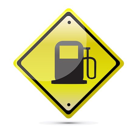 Gas station yellow sign illustration design over a white background Foto de stock - Super Valor sin royalties y Suscripción, Código: 400-04411728