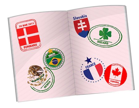 simsearch:400-08836825,k - passport illustration design with around the world stamps Foto de stock - Super Valor sin royalties y Suscripción, Código: 400-04411812