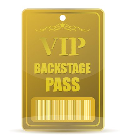 Gold VIP backstage pass with bar code, isolated on white background. Stock Photo - Budget Royalty-Free & Subscription, Code: 400-04411843