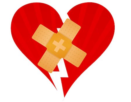 simsearch:400-04314352,k - Broken heart with a band aid illustration design over white Stock Photo - Budget Royalty-Free & Subscription, Code: 400-04412007