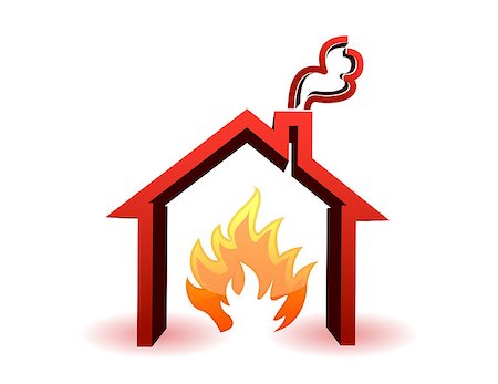 burning house illustration design isolated over a white background Stock Photo - Budget Royalty-Free & Subscription, Code: 400-04412013