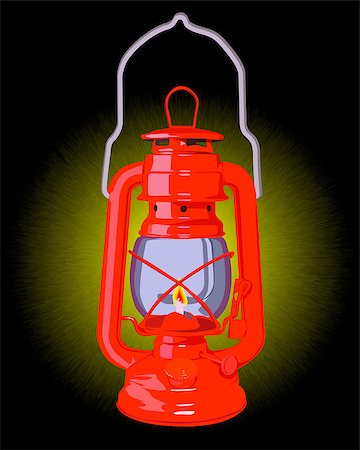 burning red oil lamp on a black background Stock Photo - Budget Royalty-Free & Subscription, Code: 400-04412216