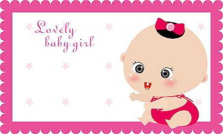 girl birth announcement card Stock Photo - Budget Royalty-Free & Subscription, Code: 400-04412443