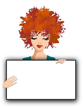 Stock Photo:  Illustration of a woman with a call on a white background. Stock Photo - Budget Royalty-Free & Subscription, Code: 400-04412903