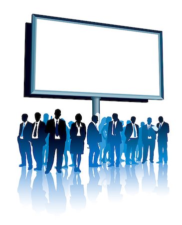 simsearch:400-04082063,k - People are standing in front of a large billboard Stock Photo - Budget Royalty-Free & Subscription, Code: 400-04412996