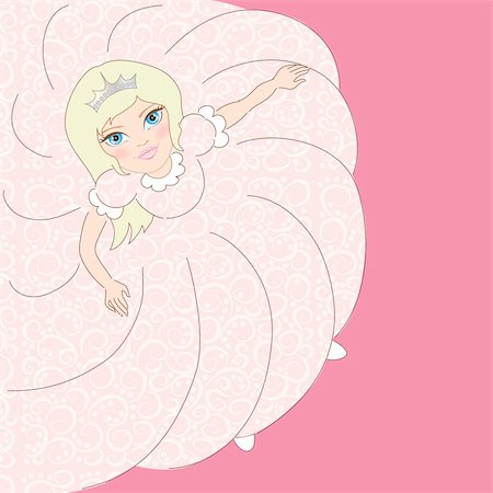 Children's background with illustration of a cute little girl spinning in dance and with place for your text.  Also available as a vector in Adobe Illustration EPS format, compressed in a zip file. The vector version can be scaled to any size without loss of quality. Photographie de stock - Aubaine LD & Abonnement, Code: 400-04424029