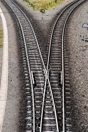 Divergence of Harz narrow gauge railway tracks, Germany. Foto de stock - Royalty-Free Super Valor e Assinatura, Número: 400-04424061