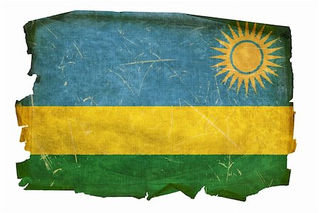 simsearch:400-04899420,k - Rwandan flag old, isolated on white background Stockbilder - Microstock & Abonnement, Bildnummer: 400-04424079