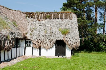 simsearch:400-07576056,k - Medieval farm house with sea grass thatched roof Foto de stock - Super Valor sin royalties y Suscripción, Código: 400-04424145