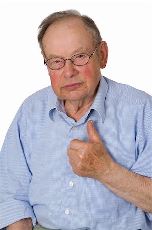 Male senior with thumb up  isolated on white background. Stock Photo - Budget Royalty-Free & Subscription, Code: 400-04424167