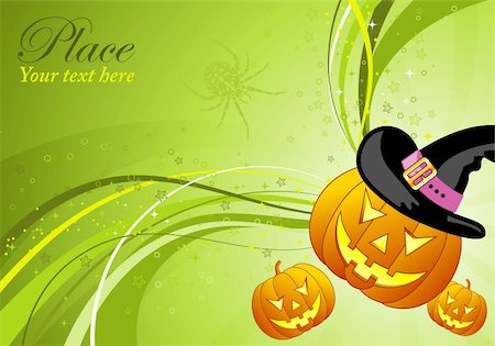 simsearch:400-06881290,k - Halloween background with pumpkin and wave pattern, element for design, vector illustration Stockbilder - Microstock & Abonnement, Bildnummer: 400-04424205