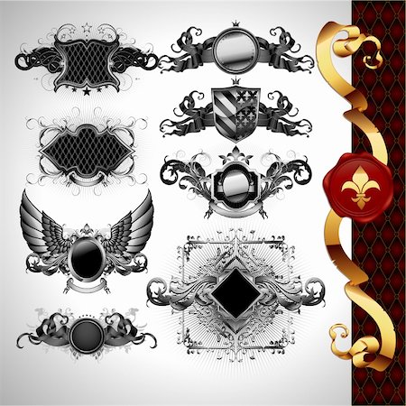 medieval heraldry shields, this illustration may be useful as designer work Stock Photo - Budget Royalty-Free & Subscription, Code: 400-04424364
