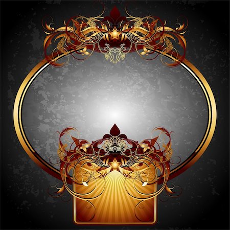 ornate frame, this illustration may be useful as designer work Stock Photo - Budget Royalty-Free & Subscription, Code: 400-04424374