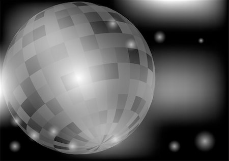 simsearch:400-04349799,k - Glowing Retro Disco Ball in Night Club on Dark Background Fotografie stock - Microstock e Abbonamento, Codice: 400-04424776