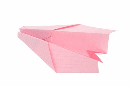 simsearch:400-04378611,k - Paper airplane, photo on the white background Stock Photo - Budget Royalty-Free & Subscription, Code: 400-04424794