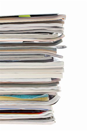 simsearch:400-07774296,k - A stack of magazines over a white background Stockbilder - Microstock & Abonnement, Bildnummer: 400-04425737