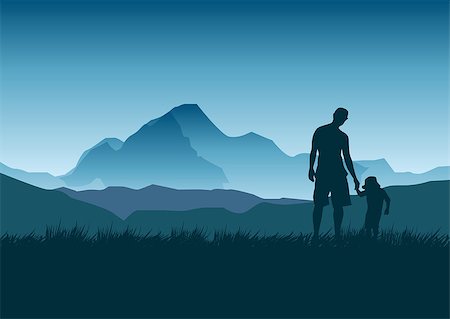 A father and daughter admire the view Stock Photo - Budget Royalty-Free & Subscription, Code: 400-04426076