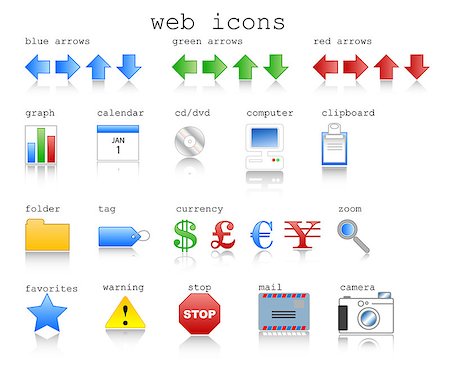 red and blue folder icon - Various web icons in vector format with internet theme. Stock Photo - Budget Royalty-Free & Subscription, Code: 400-04426380
