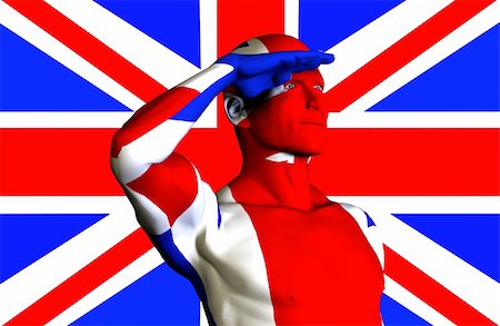 simsearch:400-03910962,k - A man with the Union Jack flag on his body its the flag of Great Britain Stock Photo - Budget Royalty-Free & Subscription, Code: 400-04426483