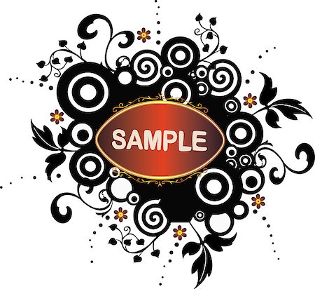 simsearch:400-04284777,k - Grunge banner with circles and floral elements - vector Fotografie stock - Microstock e Abbonamento, Codice: 400-04426918