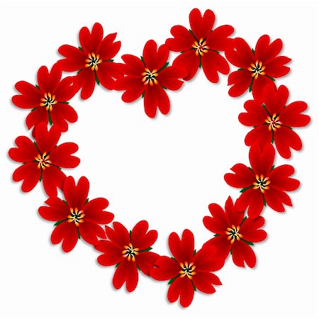 simsearch:400-05736913,k - Valentines Day greeting card with flowers heart Fotografie stock - Microstock e Abbonamento, Codice: 400-04427025