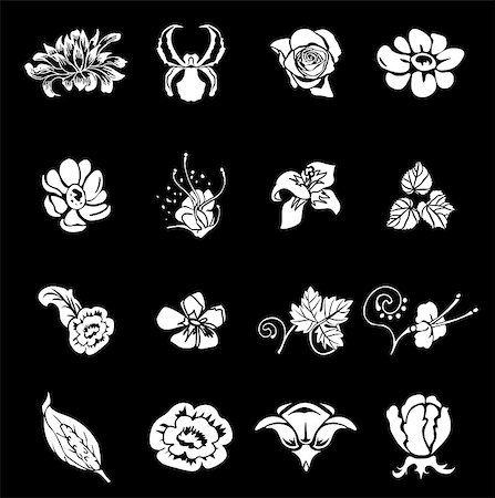 flower border design of rose - Floral icon design elements for your compositions! Stock Photo - Budget Royalty-Free & Subscription, Code: 400-04427091