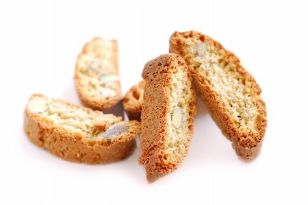 Traditional italian almond biscuits - biscotti, on white background Stock Photo - Budget Royalty-Free & Subscription, Code: 400-04427462