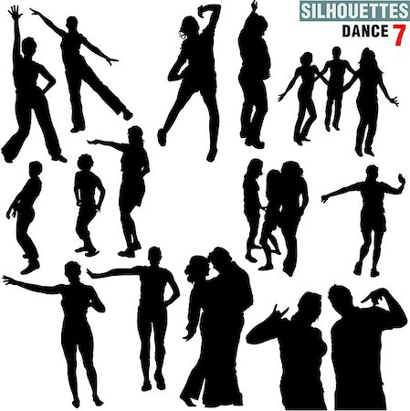 Silhouettes Dance 07 - High detailed vector illustration. Stock Photo - Budget Royalty-Free & Subscription, Code: 400-04427882