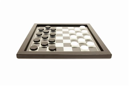 draughs or checkers black and white board game Stock Photo - Budget Royalty-Free & Subscription, Code: 400-04428030