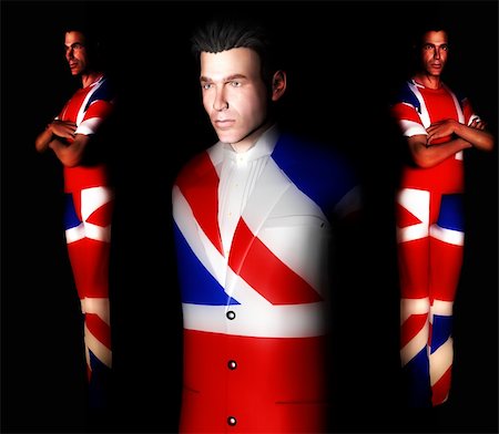 simsearch:400-03910962,k - A set of men with the Union Jack flag on their clothing, its the flag of Great Britain. Stock Photo - Budget Royalty-Free & Subscription, Code: 400-04428042