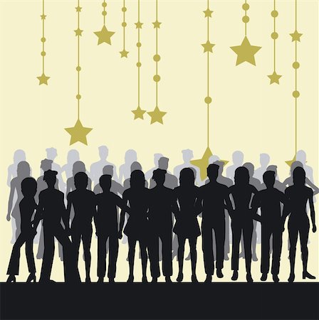 friends gathering christmas - Silhouettes of people Stock Photo - Budget Royalty-Free & Subscription, Code: 400-04428115
